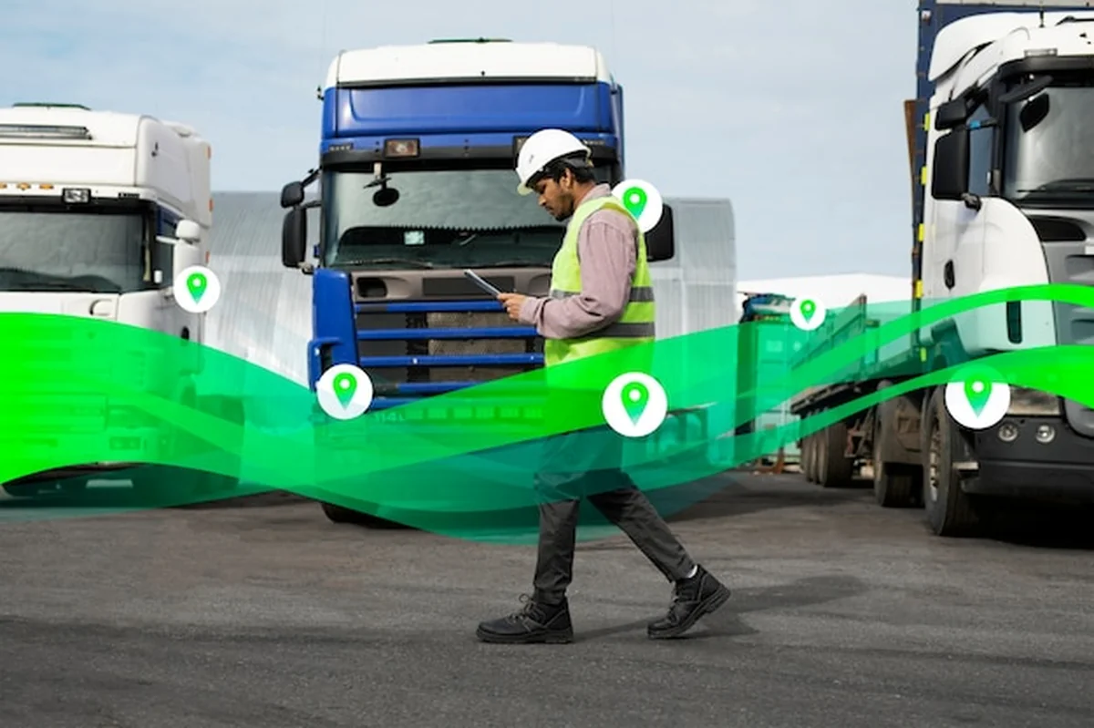 Kompozycja z hologramem do logistyki i transportu biznesowego