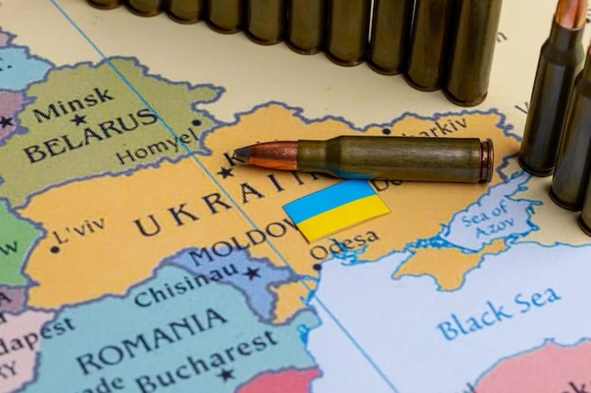 Mapa Ukrainy z improwizowanymi działaniami wojennymi