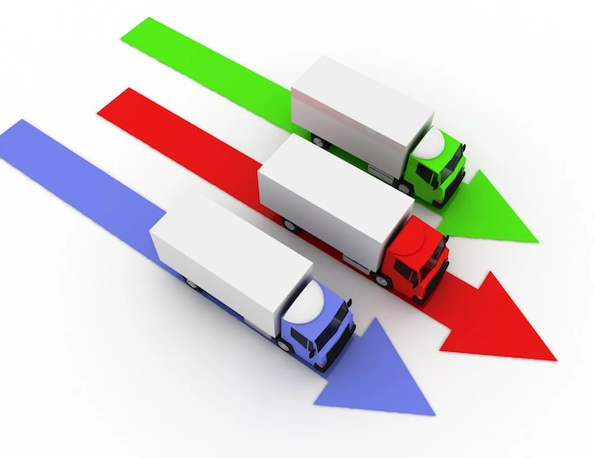 3D render samochodu ciężarowego lidera dostawy