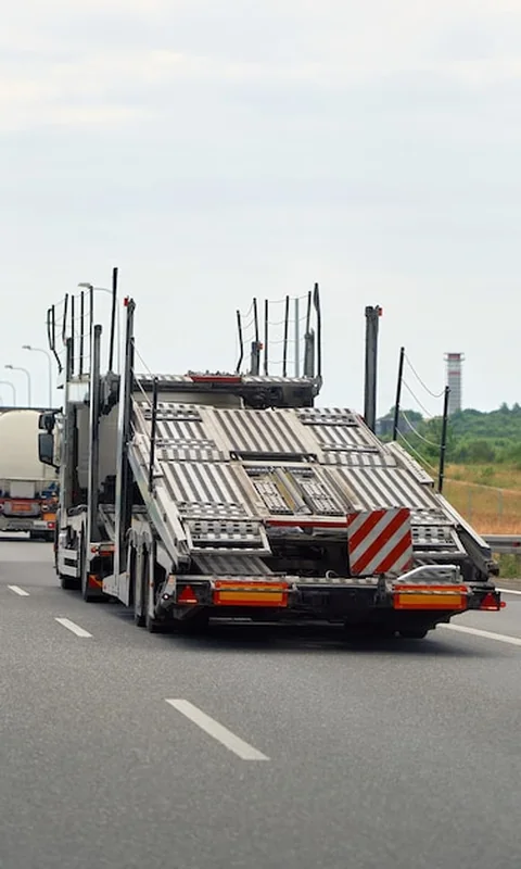 Pusta ciężarówka transportowa na drodze